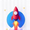 Launch and Support Icon with a rocket and support symbol