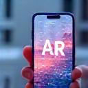 Augmented Reality Experiences Icon depicting a phone overlaying digital elements on reality