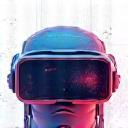 Virtual Reality Game Design Icon showing a VR headset and immersive environment